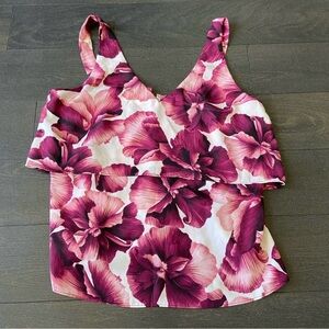 Dynamite Pink and Purple Wrap Tiered Camisole